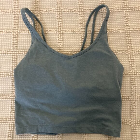 Vuori Halo Performance Crop Heather Blue Small - Picture 2 of 2